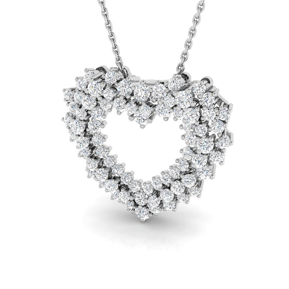 Yarrow Heart Pendant Diamond  1ct to 4.5ct Gold (Without Chain )