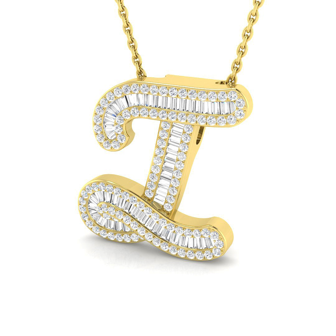 Peter Diamond Initial Pendant 0.5ct Gold  A to Z(Without Chain )