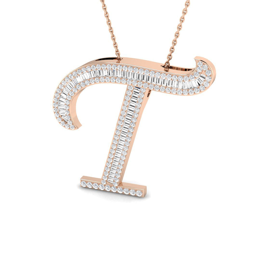 Toni Diamond Initial Pendant 1ct Gold  A to Z(Without Chain )