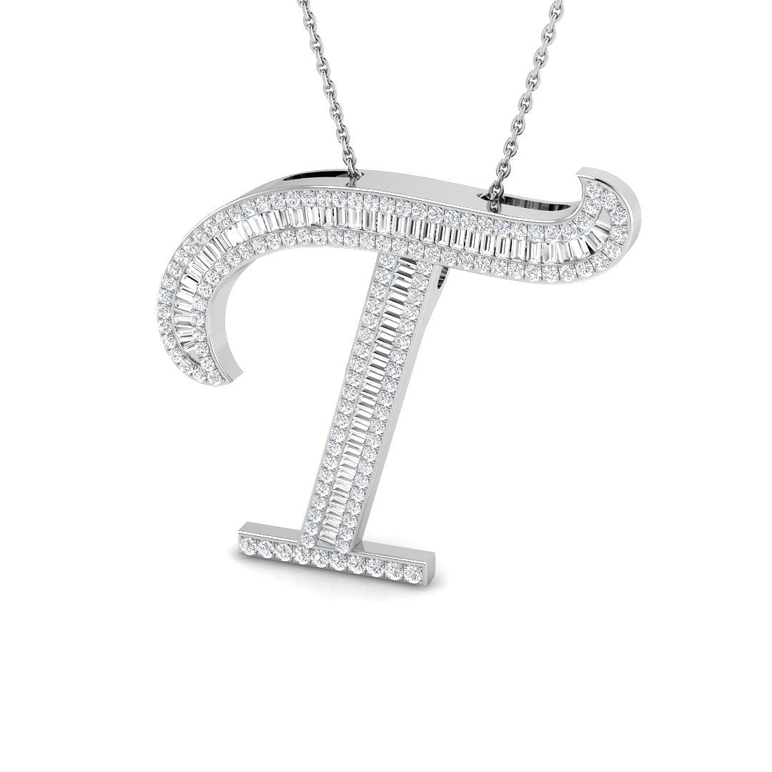 Toni Diamond Initial Pendant 1ct Gold  A to Z(Without Chain )