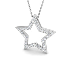 0.5 Carat D-E/VS Lab Grown Round Diamond Designer Pendant 9k White Gold Ready To Ship