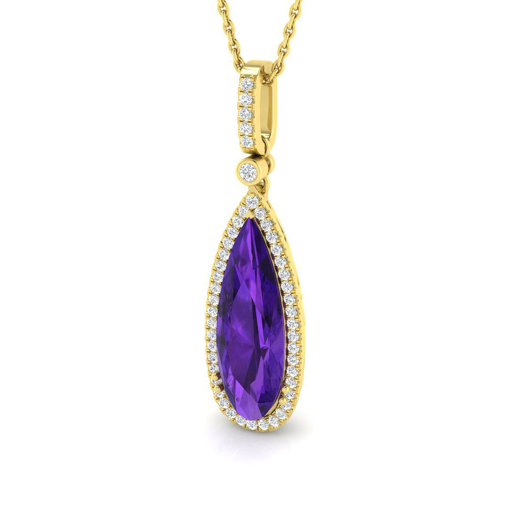 Ancho Amethyst Pendant 2.5ct to 4ct Gold (Without Chain )