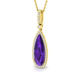 Ancho Amethyst Pendant 2.5ct to 4ct Gold (Without Chain )