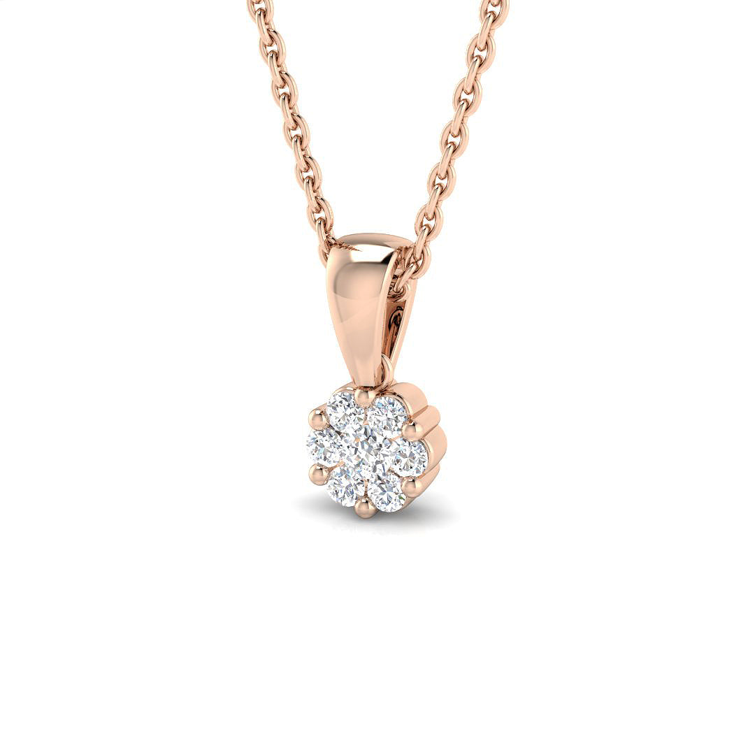 Yasmin Cluster Pendant 0.1ct Diamond Gold (Without Chain )