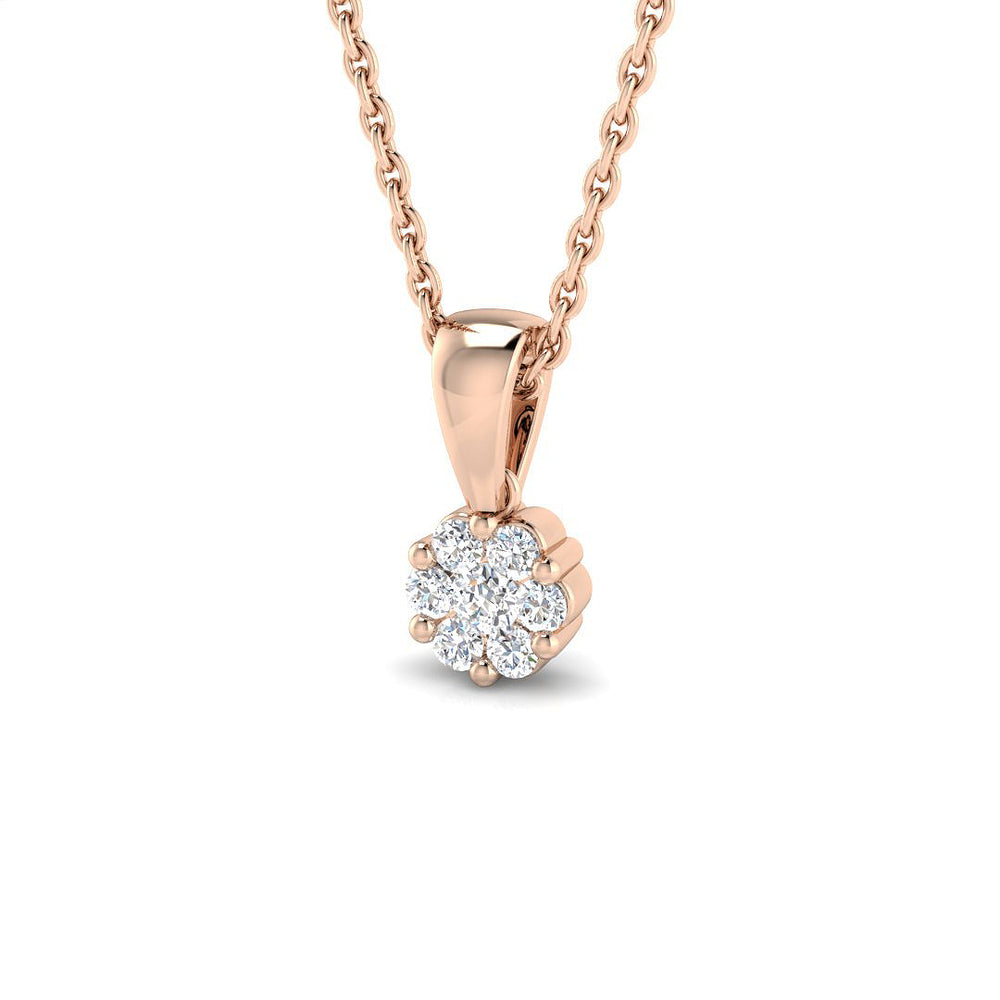 Yasmin Cluster Pendant 0.1ct Diamond Gold (Without Chain )