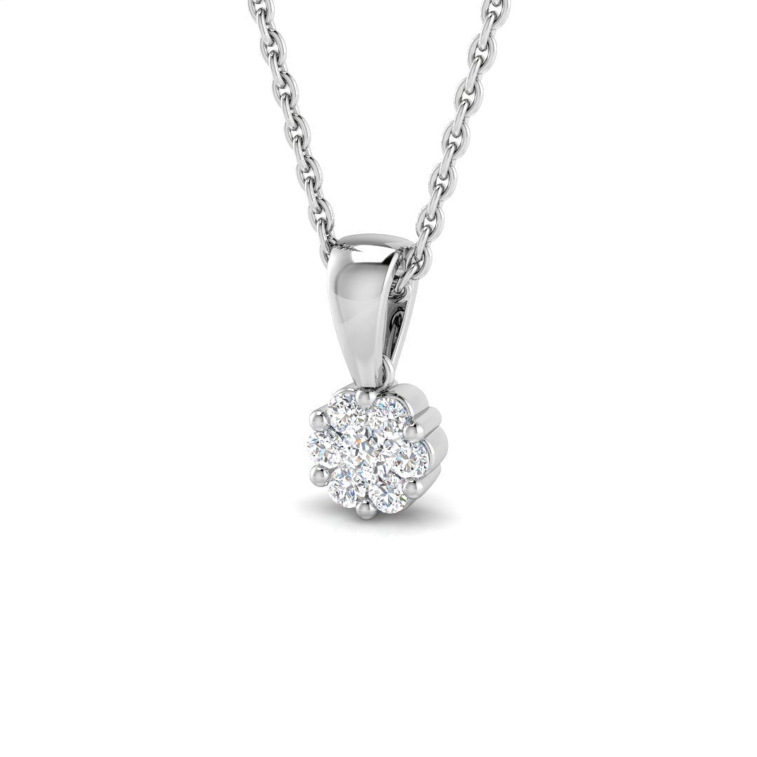 Yasmin Cluster Pendant 0.1ct Diamond Gold (Without Chain )