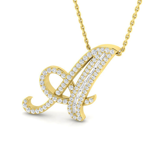 Sharon Diamond Initials Pendant 0.33ct to 1.25ct Gold  A to Z(Without Chain )