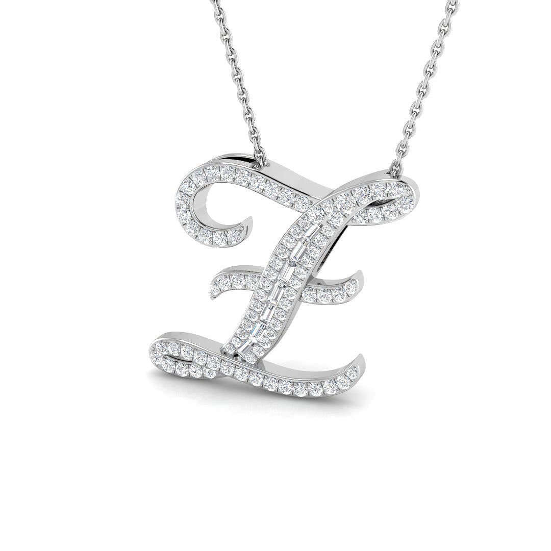 Paved Initial Diamond Pendant | Custom A-Z Pendant | Lab Grown & Natural Diamonds