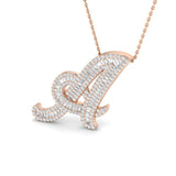 Bulgy Diamond Initial Pendant 1ct  Gold A to Z(Without Chain )
