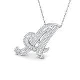 Bulgy Diamond Initial Pendant 1ct  Gold A to Z(Without Chain )