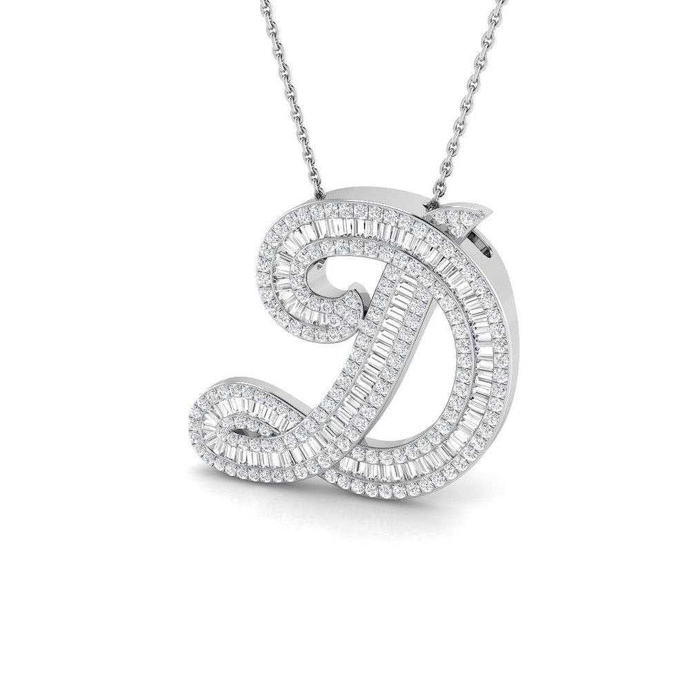 Pendant with Baguette and Round Diamonds