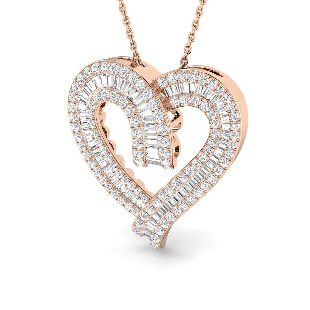 Salvia Heart Pendant 1ct Diamond Gold (Without Chain )