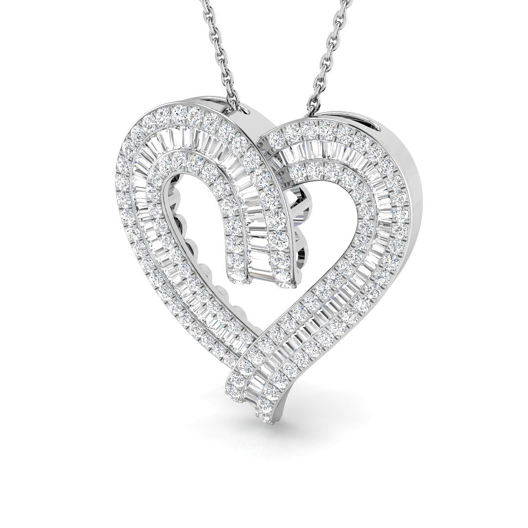 Salvia Heart Pendant 1ct Diamond Gold (Without Chain )