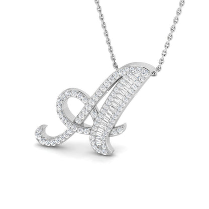 Luxurious Gold Diamond Script Initial "A" Pendant