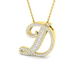 Goldanhänger mit Diamant-Buchstaben „D“