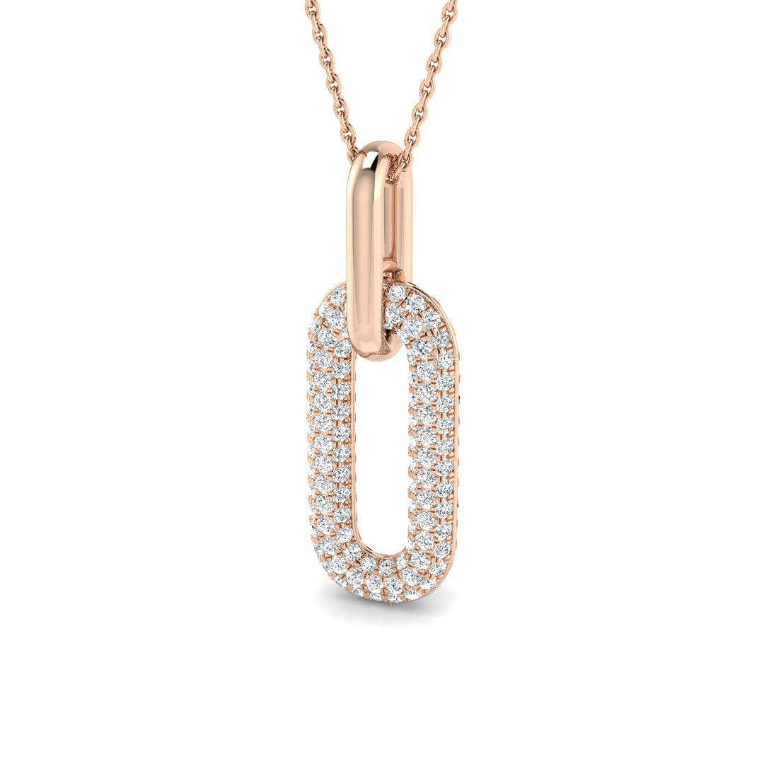 Gemma Diamond Pendant 0.75ct Paper Clip Gold (Without Chain )