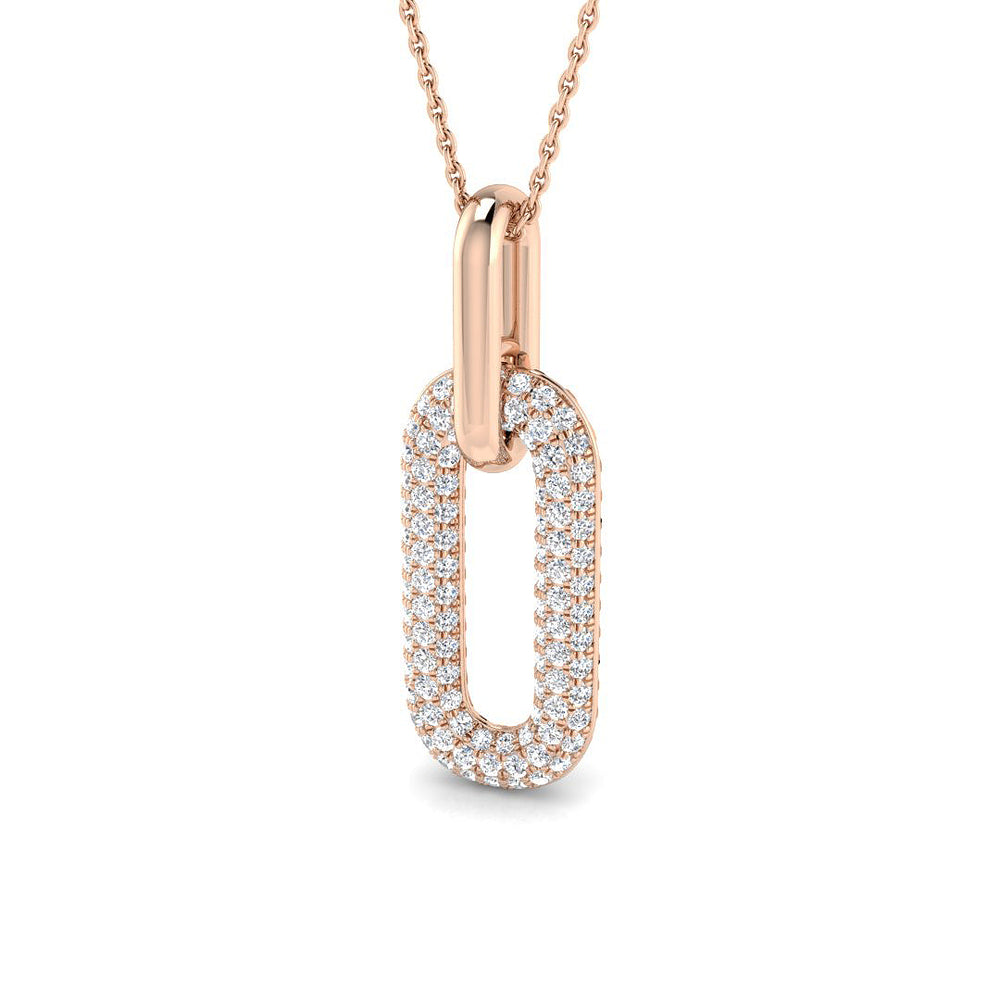 Gemma Diamond Pendant 0.75ct Paper Clip Gold (Without Chain )