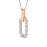 Gemma Diamond Pendant 0.75ct Paper Clip Gold (Without Chain )