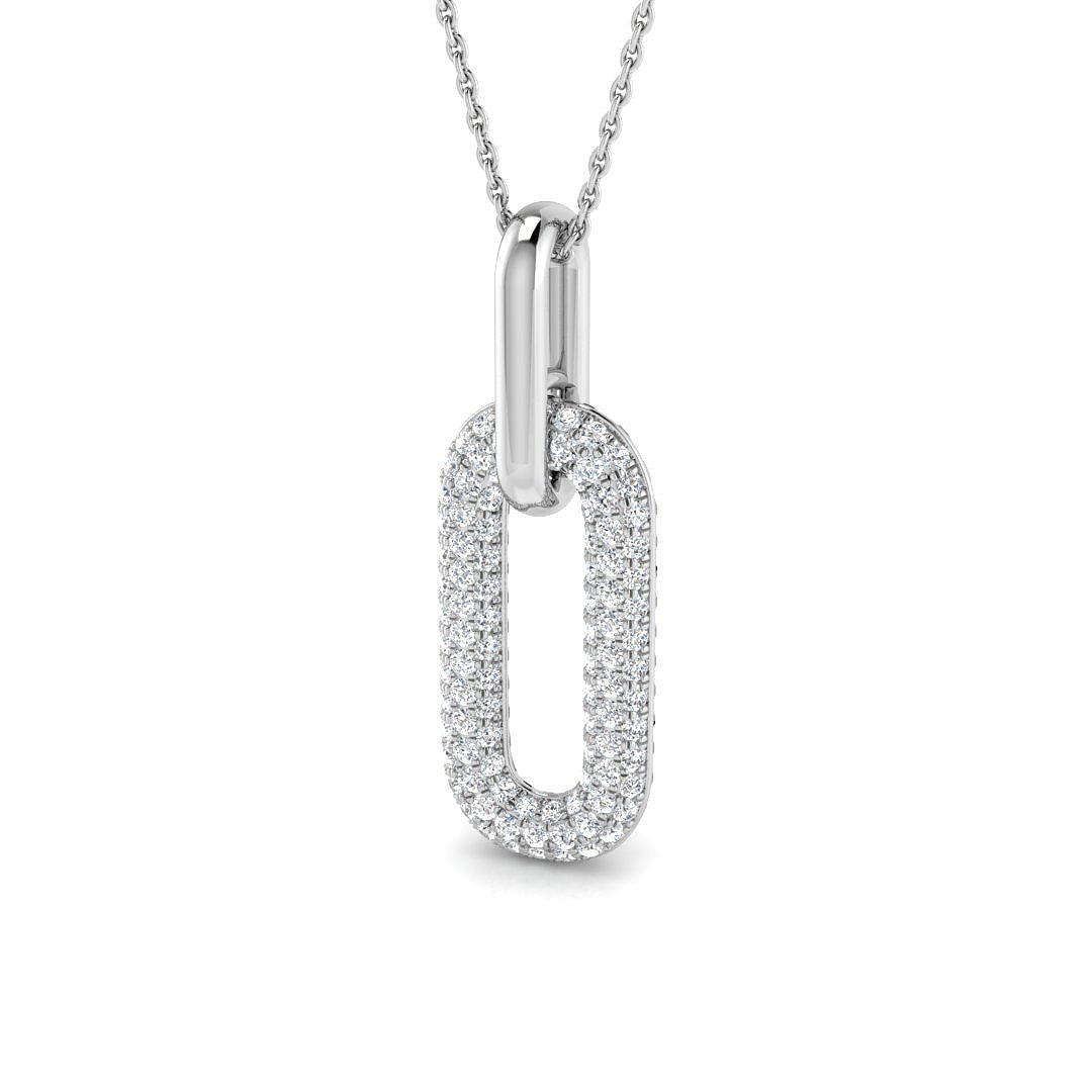 Gemma Diamond Pendant 0.75ct Paper Clip Gold (Without Chain )