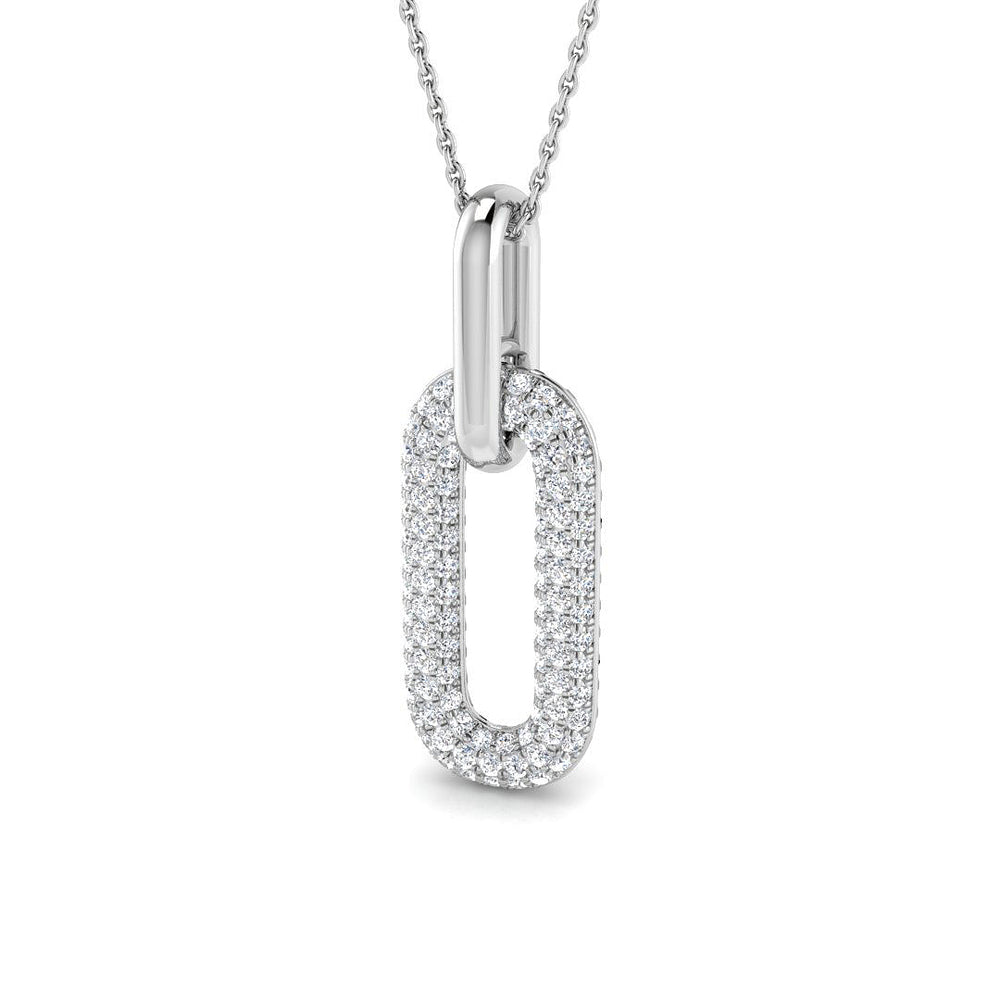 Gemma Diamond Pendant 0.75ct Paper Clip Gold (Without Chain )