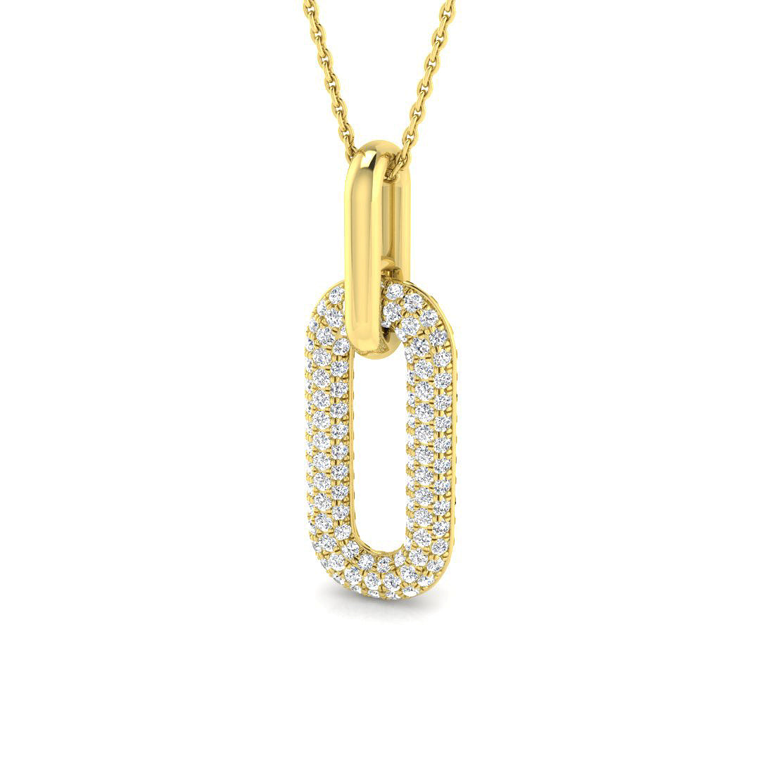 Gemma Diamond Pendant 0.75ct Paper Clip Gold (Without Chain )
