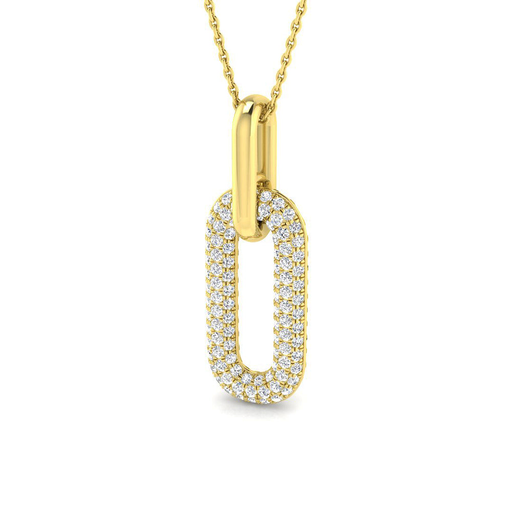 Gemma Diamond Pendant 0.75ct Paper Clip Gold (Without Chain )