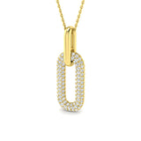Gemma Diamond Pendant 0.75ct Paper Clip Gold (Without Chain )