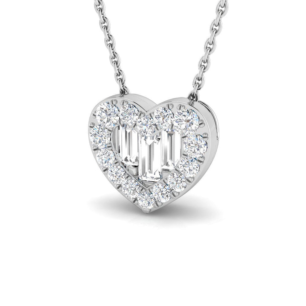 Zinnia Heart Pendant 0.5ct to 0.75ct Diamond Gold (Without Chain )