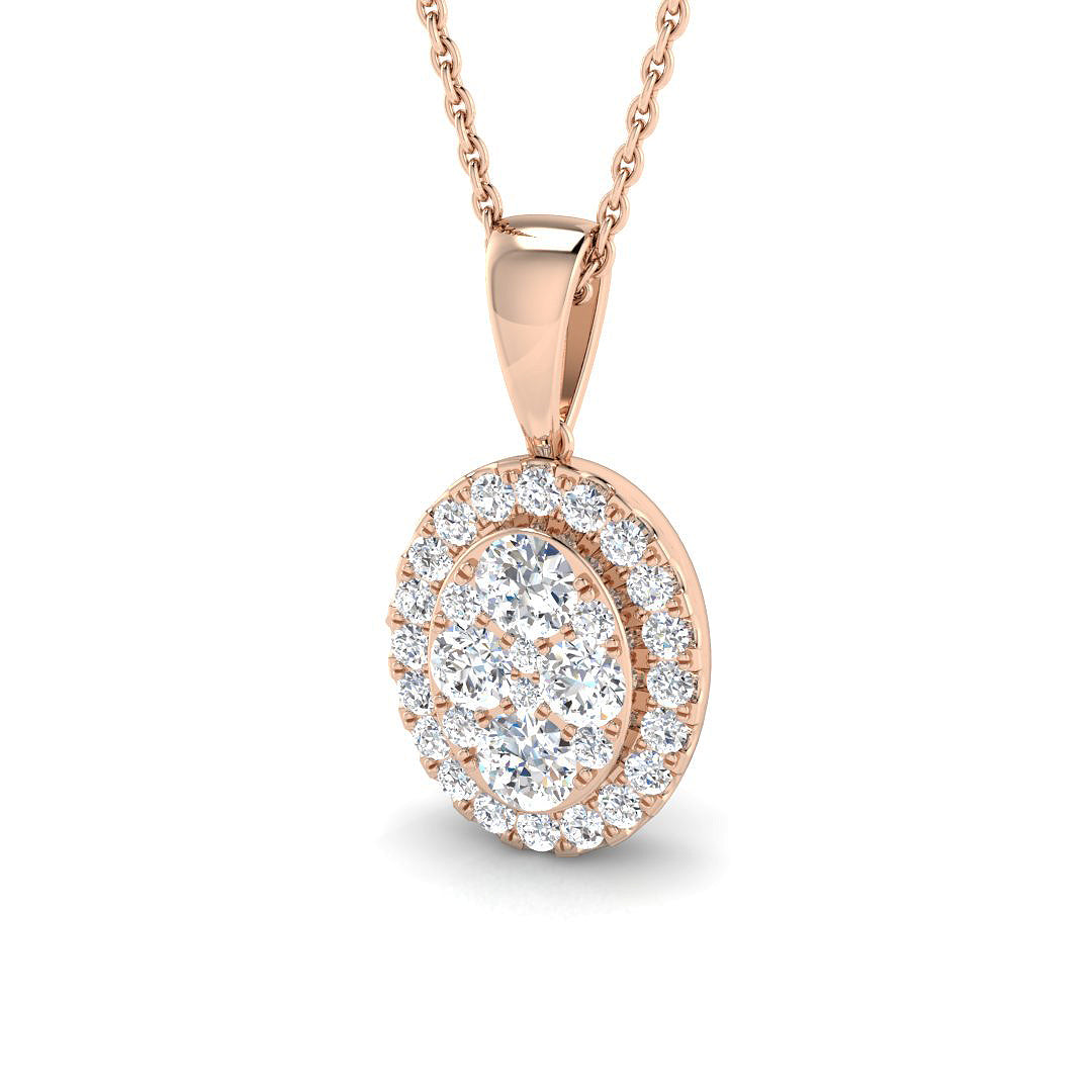 Ciara Cluster Diamond Necklace 0.75ct to 1.5ct Gold (Without Chain )