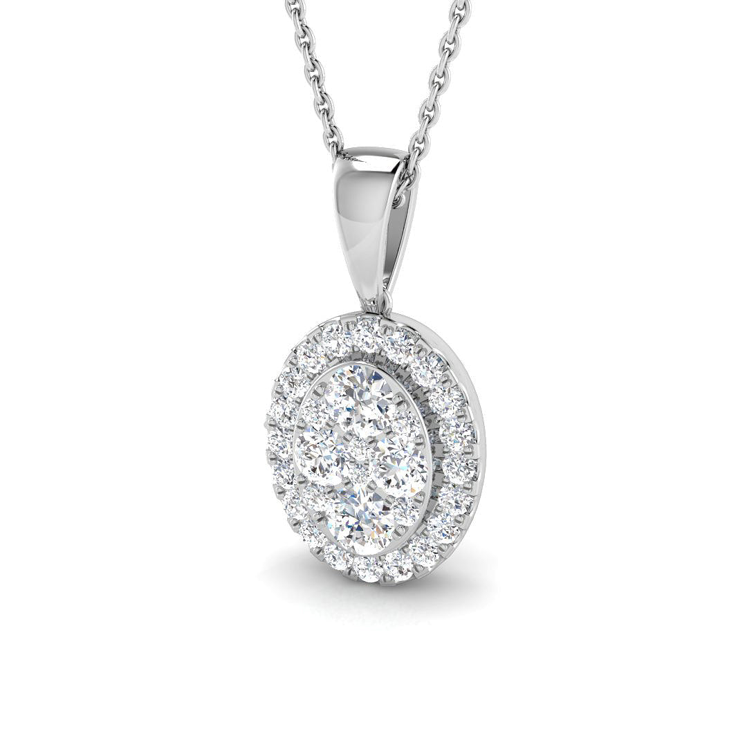 Ciara Cluster Diamond Necklace 0.75ct to 1.5ct Gold (Without Chain )