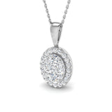 Ciara Cluster Diamond Necklace 0.75ct to 1.5ct Gold (Without Chain )