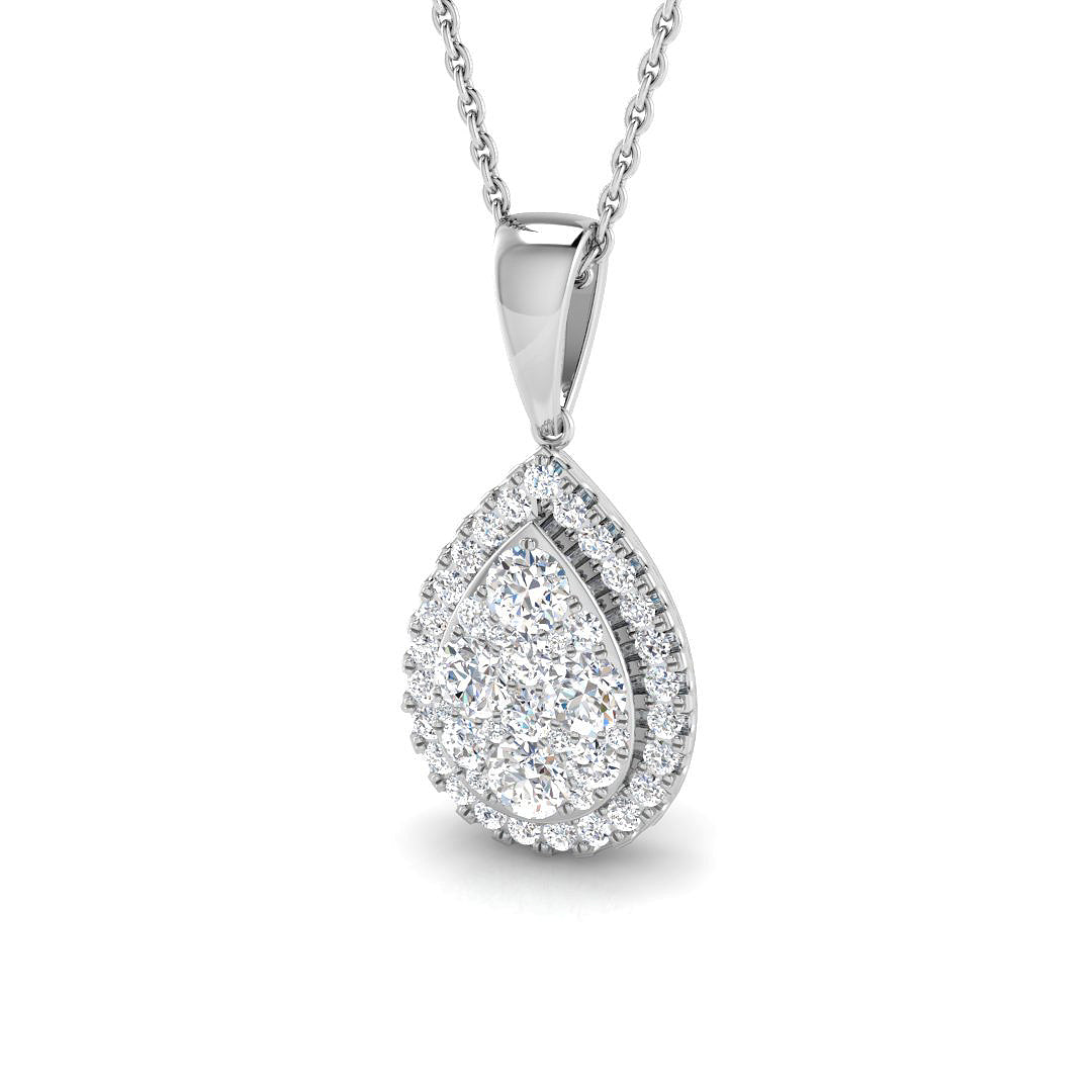 Aloe Cluster Pendant 0.75ct to 1.75ct Gold (Without Chain )