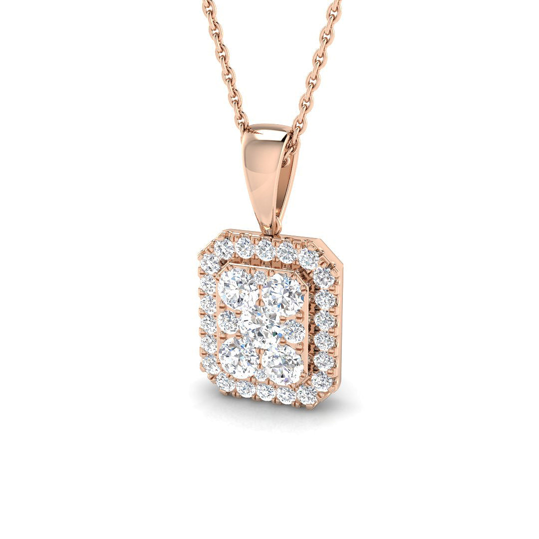 Celia Cluster Pendant 0.75ct to 1.75ct Gold (Without Chain )