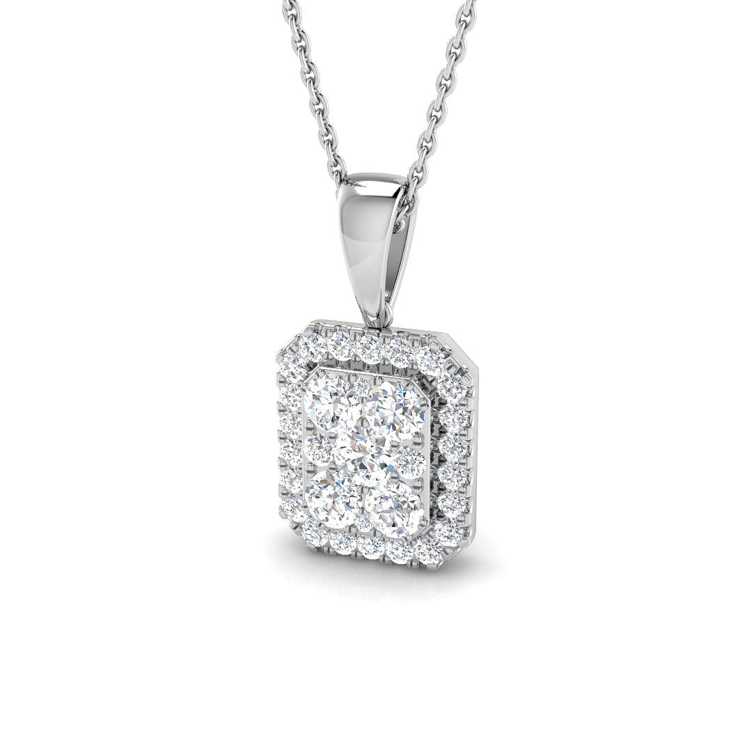 Celia Cluster Pendant 0.75ct to 1.75ct Gold (Without Chain )