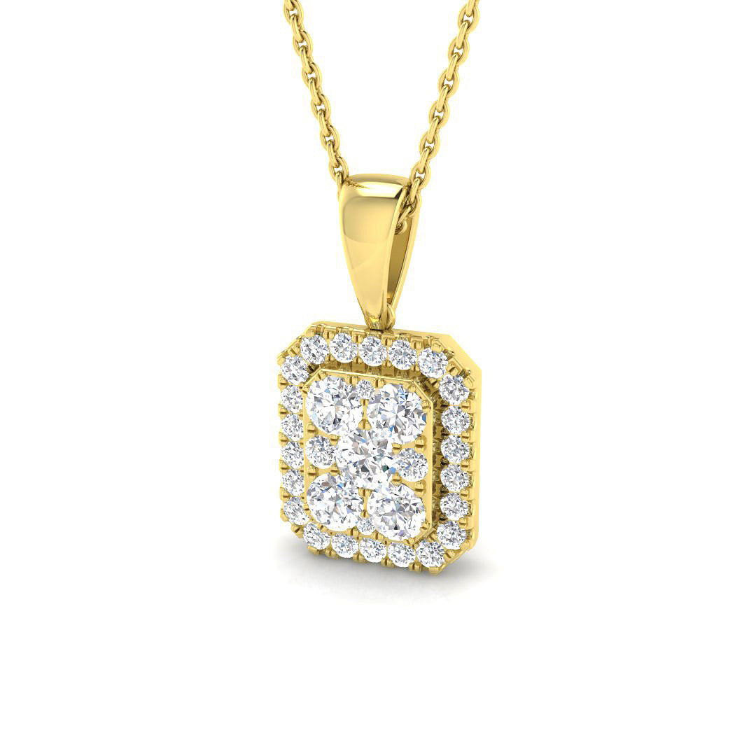 Celia Cluster Pendant 0.75ct to 1.75ct Gold (Without Chain )