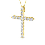 Radiantia 5Ct Diamond Cross Pendant In 9K, 18K (White, Yellow, Rose Gold) With Complimentary Silver