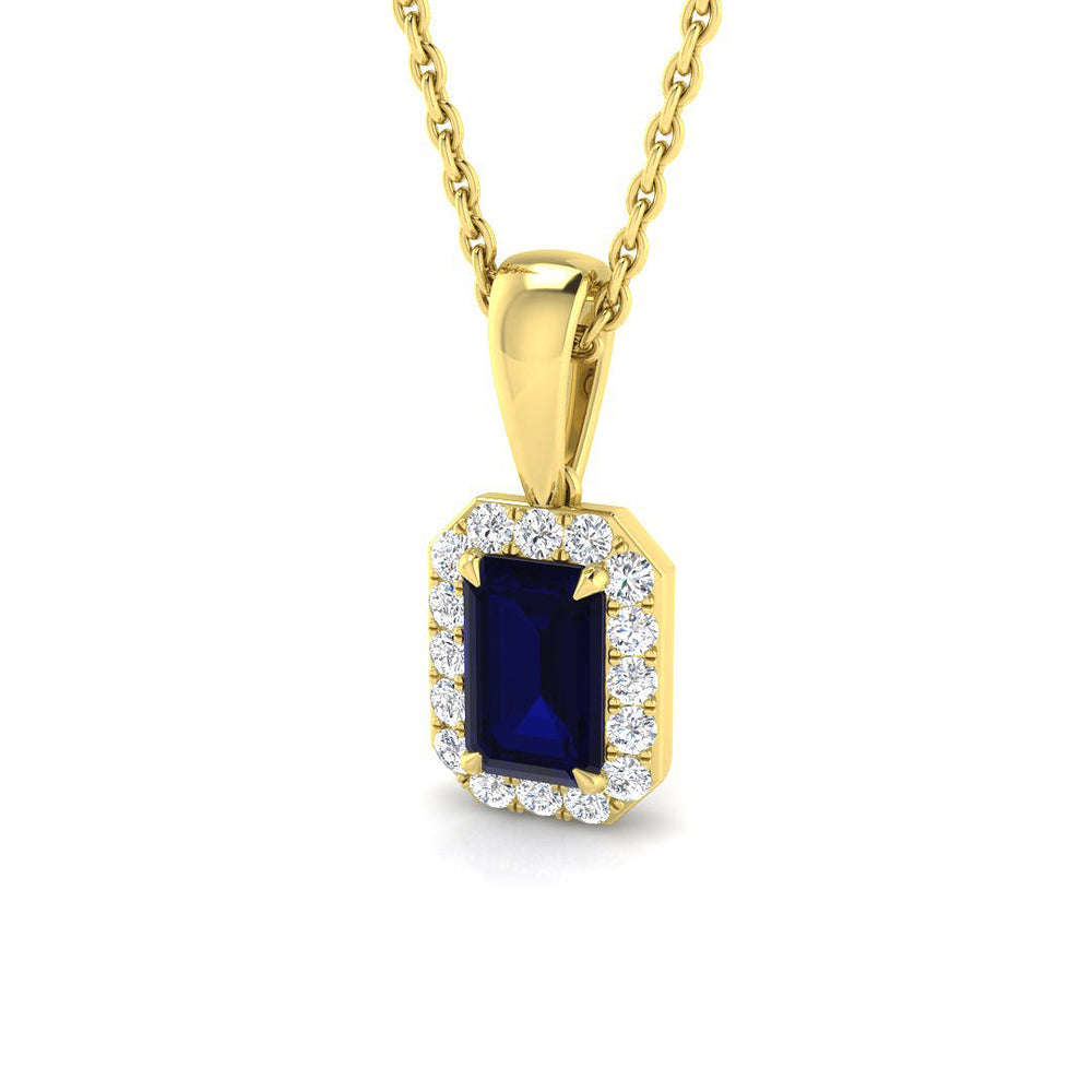 Flood Blue Sapphire Pendant 1.25ct Gold (Without Chain )