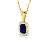 Flood Blue Sapphire Pendant 1.25ct Gold (Without Chain )