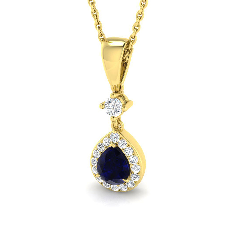 Carys Blue Sapphire Pendant 0.5ct to 0.75ct Gold (Without Chain )
