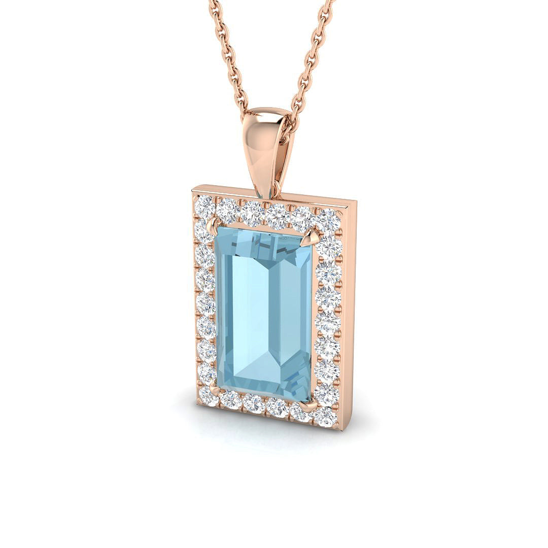 Ruth Aquamarine Pendant 4ct Gold (Without Chain )