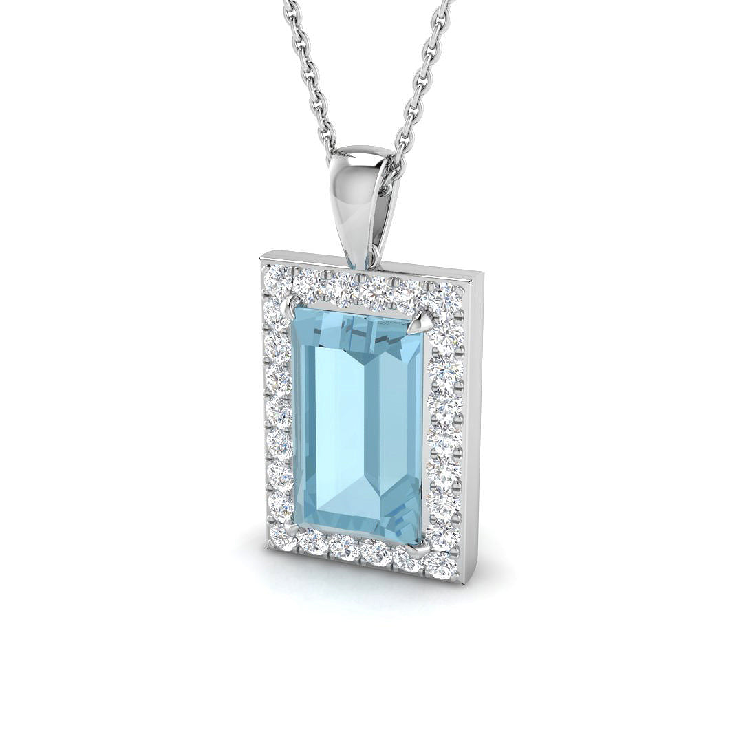 Ruth Aquamarine Pendant 4ct Gold (Without Chain )