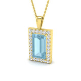 Ruth Aquamarine Pendant 4ct Gold (Without Chain )