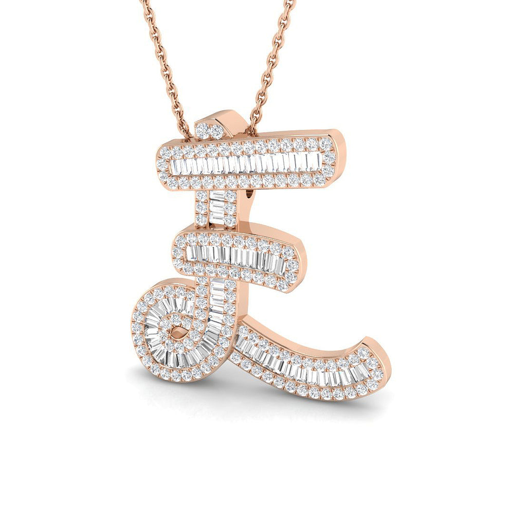 Philip Diamond Initial Pendant 0.75ct Gold  A to Z(Without Chain )