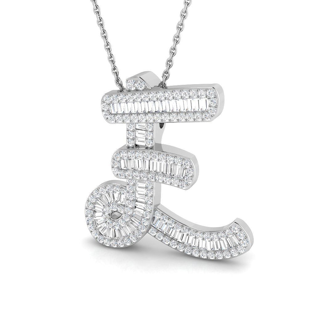 Philip Diamond Initial Pendant 0.75ct Gold  A to Z(Without Chain )