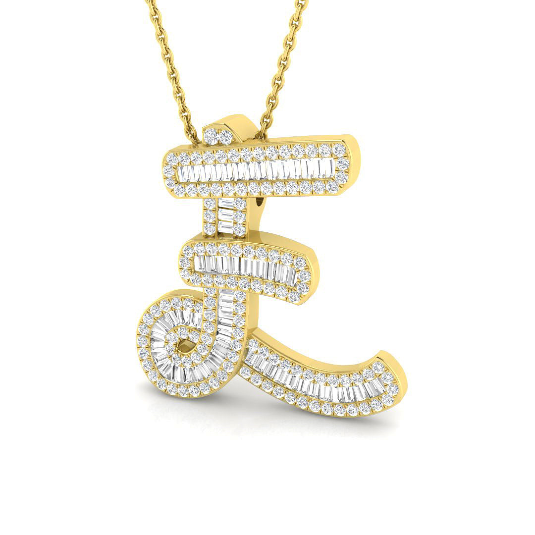 Philip Diamond Initial Pendant 0.75ct Gold  A to Z(Without Chain )