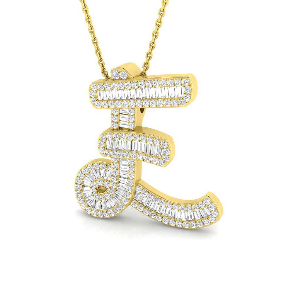 Philip Diamond Initial Pendant 0.75ct Gold  A to Z(Without Chain )