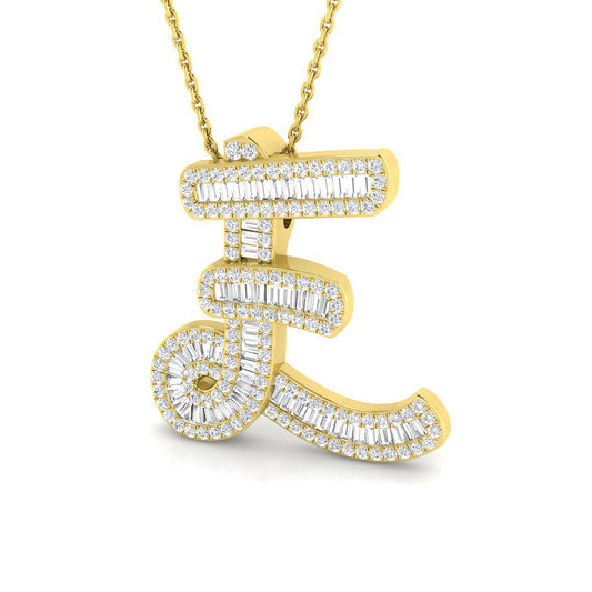 Philip Diamond Initial Pendant 0.75ct Gold  A to Z(Without Chain )