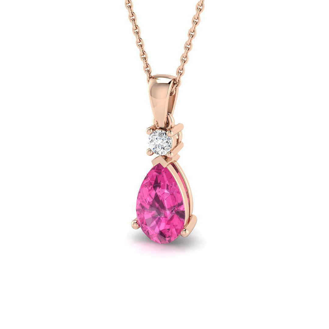 Eva Pink Sapphire Pendant 2ct Gold (Without Chain )