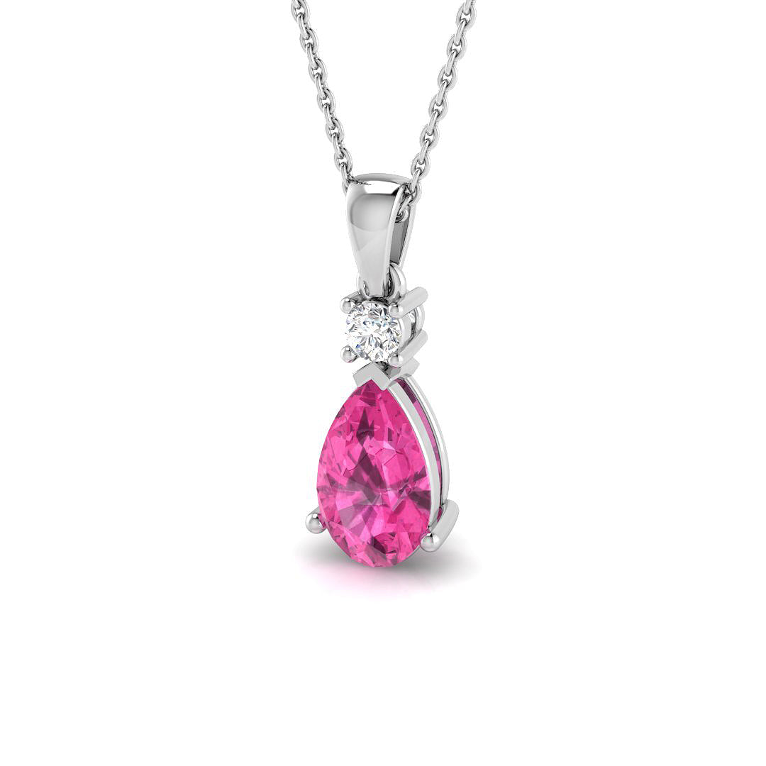 Eva Pink Sapphire Pendant 2ct Gold (Without Chain )