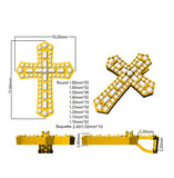 0.80ct – 4.00ct Baguette & Round Diamond Angular Cross Pendant in 9k and 18k Gold